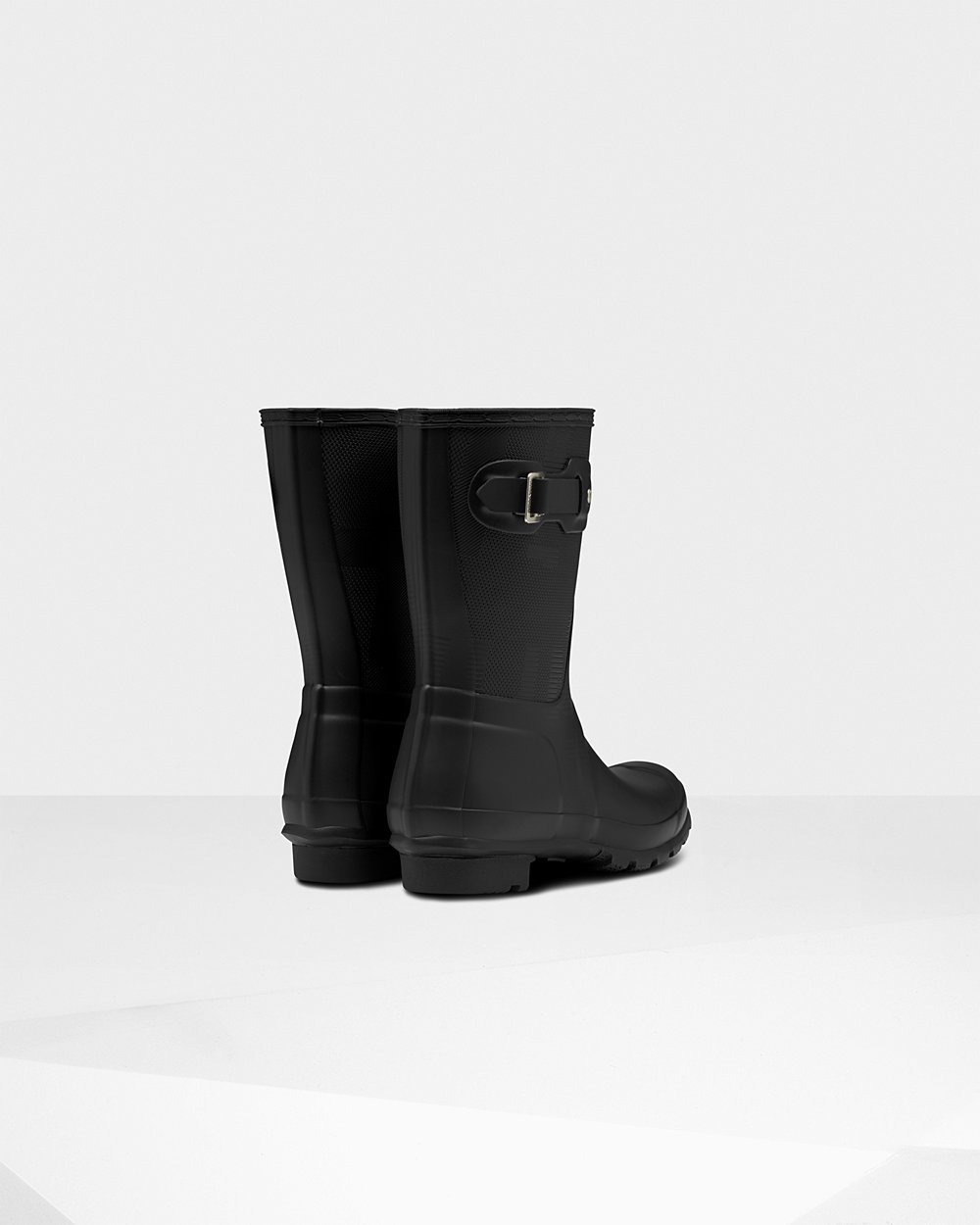 Women Hunter Original Exploded Logo Texture | Short Rain Boots Black | NZ-86513-VDCR